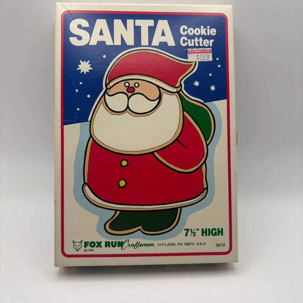 Vtg 1984 Fox Run‎ Craftsmen Santa Cookie Cutter 7.5 Inch Metal Large Christmas